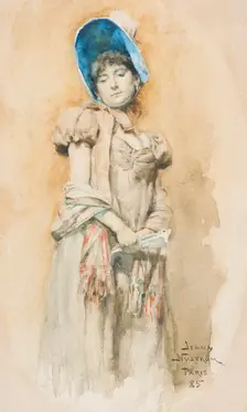 Woman in bonnet, 1885. Creator: Jenny Nystrom