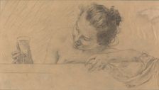 Woman in Bath, Holding a Glass of Wine, 1898. Creator: Karel Vitezslav Masek