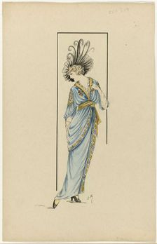 Woman in blue dress, 1913-1914, (c.1912-c.1913). Creator: Jan van Brock