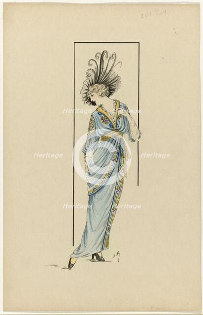 Woman in blue dress, 1913-1914, (c.1912-c.1913). Creator: Jan van Brock.