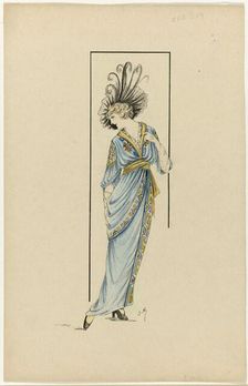 Woman in blue dress, 1913-1914, (c.1912-c.1913). Creator: Jan van Brock