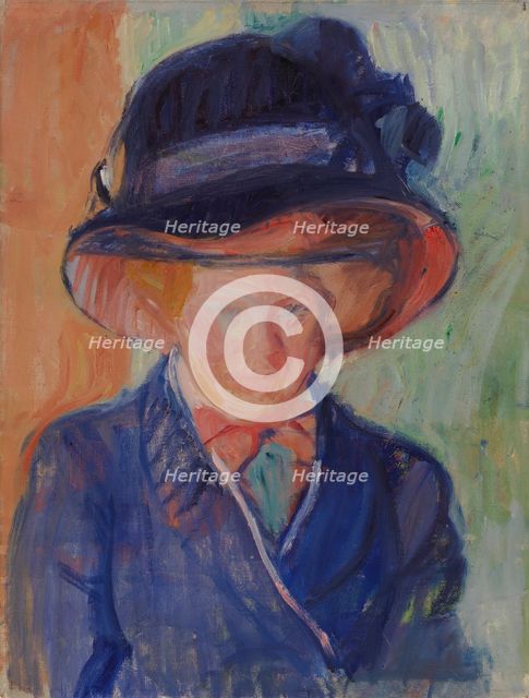 Woman in Blue (Helga Nordström), 1910. Creator: Valle Rosenberg.