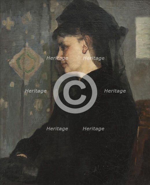 Woman in Black, 1872. Creator: Bertha Wegmann.