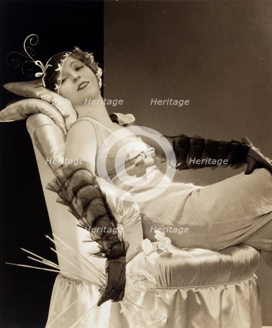 Woman in black gloves, c1926. Creator: Baron Adolf Edward Sigismond de Meyer.