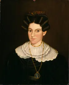 Woman in Black Dress, ca. 1835-1840. Creator: Milton W. Hopkins