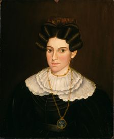 Woman in Black Dress, ca. 1835-1840. Creator: Milton W. Hopkins