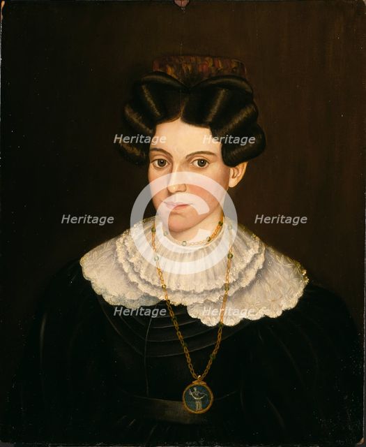 Woman in Black Dress, ca. 1835-1840. Creator: Milton W. Hopkins.