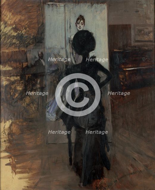Woman in Black who Watches the Pastel of Signora Emiliana Concha de Ossa.