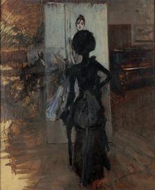 Woman in Black who Watches the Pastel of Signora Emiliana Concha de Ossa