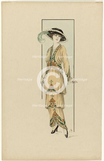 Woman in brown dress, 1913-1914, 1913-1914. Creator: Jan van Brock.