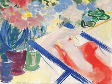 Woman in Deckchair, 1934. Creator: Vaszary, Janos (1867-1939)