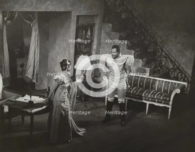 Woman in evening dress and Rex Ingram, 1938. Creator: Unknown.