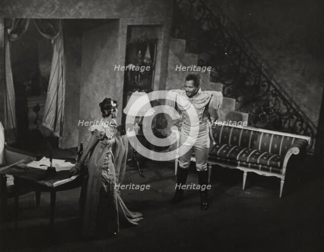 Woman in evening dress and Rex Ingram, 1938. Creator: Unknown.