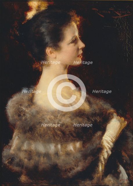 Woman in Evening Gown. Artist: Ribera, Romà (1876-1931)