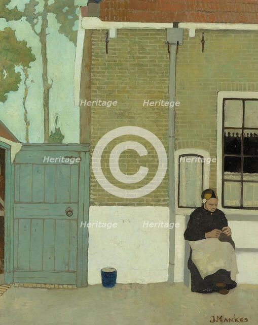 Woman in front of her house, 1914.  Creator: Jan Mankes.