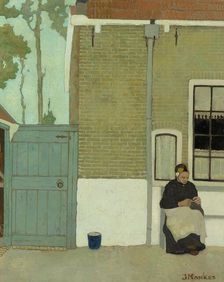 Woman in front of her house, 1914. Creator: Jan Mankes