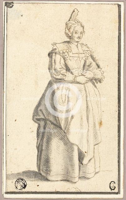 Woman in Full Dress, 1630/39. Creator: Unknown.
