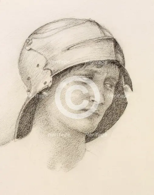 Woman in hat, detail from a sketchbook, c1880s. Creator: Sir Edward Burne-Jones (1833-98).