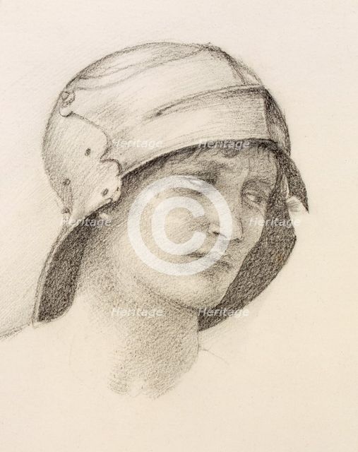 Woman in hat, detail from a sketchbook, c1880s. Creator: Sir Edward Burne-Jones (1833-98).