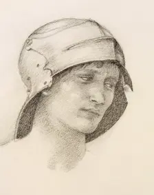 Woman in hat, detail from a sketchbook, c1880s. Creator: Sir Edward Burne-Jones (1833-98)