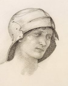 Woman in hat, detail from a sketchbook, c1880s. Creator: Sir Edward Burne-Jones (1833-98)