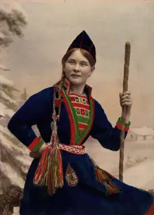 Woman in Sami costume, 1870-1898. S Creator: Helene Edlund