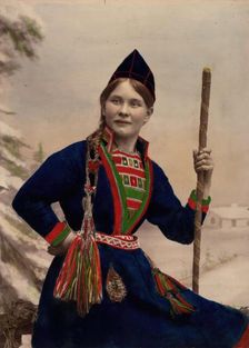 Woman in Sami costume, 1870-1898. S Creator: Helene Edlund