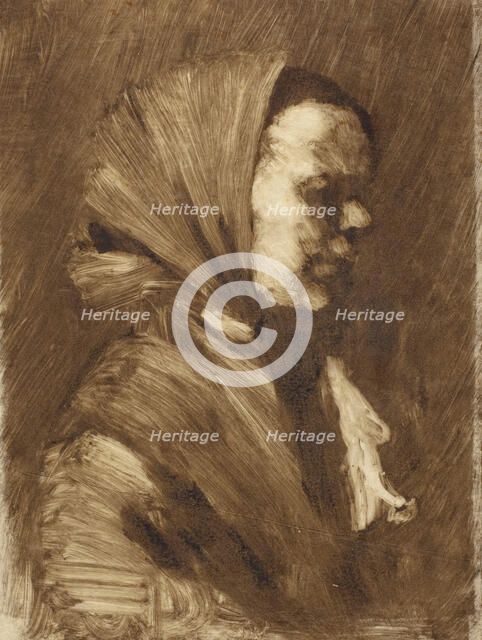Woman in Scarf, about 1895. Creator: William Merritt Chase.