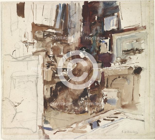 Woman in studio with harmonium, 1867-1923. Creator: George Hendrik Breitner.