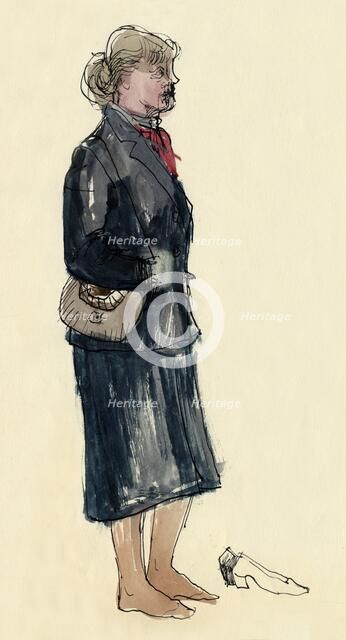 Woman in stockinged feet, 1953. Creator: Shirley Markham.