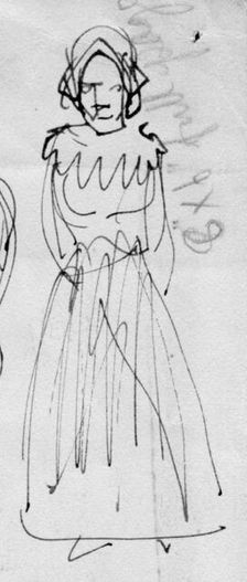 Woman in period costume, c1950. Creator: Shirley Markham