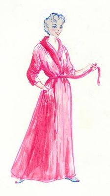 Woman in pink dressing gown, c1950. Creator: Shirley Markham