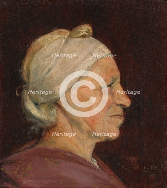 Woman in Profile, between 1887 and 1890. Creator: Valborg Dubois-Olsen.