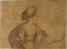 Woman in Profile, Pointing with Left Hand, n.d. Creator: Unknown