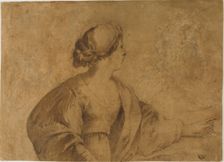 Woman in Profile, Pointing with Left Hand, n.d. Creator: Unknown