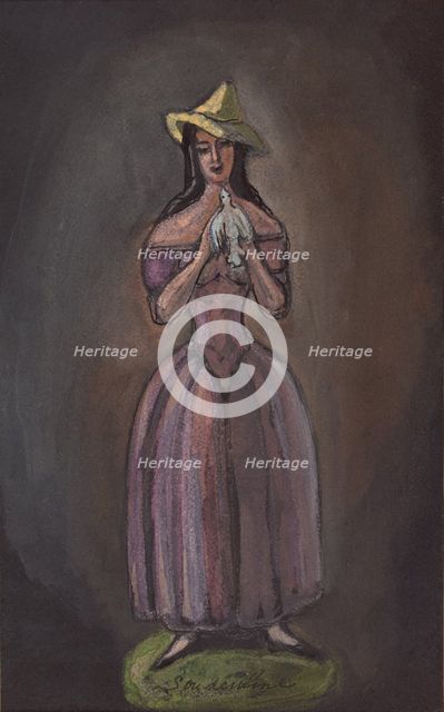 Woman in purple (Olga Glebova-Sudeikina). Artist: Sudeykin, Sergei Yurievich (1882-1946)
