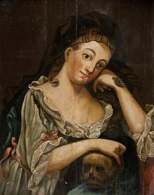 Woman in rococo costume, unknown date. Creator: Unknown