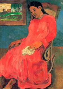 Woman in Red Dress 1891. Creator: Gauguin, Paul Eugéne Henri (1848-1903)