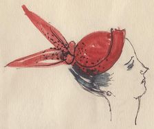 Woman in red hat, c1950. Creator: Shirley Markham