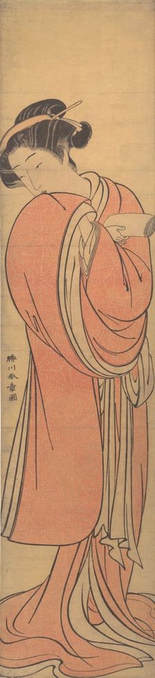 Woman in Red, late 18th century. Creator: Shunsho