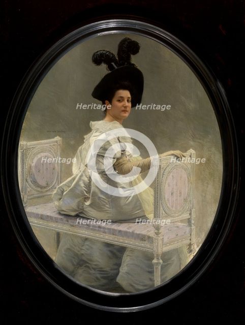 Woman in White, c1880s. Creator: Jan Van Beers.
