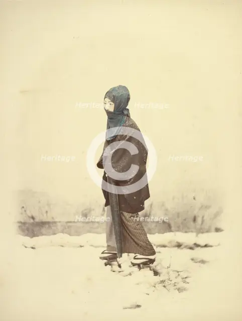 Woman in Winter Dress, 1866-1867. Creator: Felice Beato.