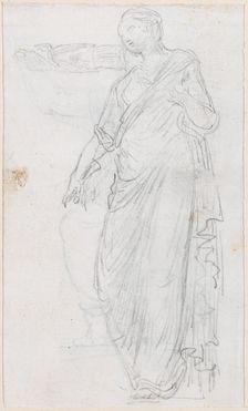 Woman in Toga [verso], probably c. 1754/1765. Creator: Hubert Robert