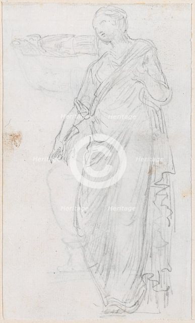 Woman in Toga [verso], probably c. 1754/1765. Creator: Hubert Robert.