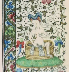 Woman in the bath. Miniature from Horae ad usum Lexoviensem, 1433-1466. Creator: Anonymous master