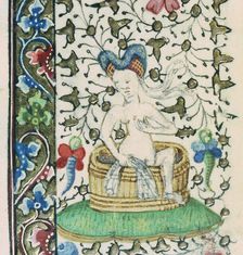 Woman in the bath. Miniature from Horae ad usum Lexoviensem, 1433-1466. Creator: Anonymous master
