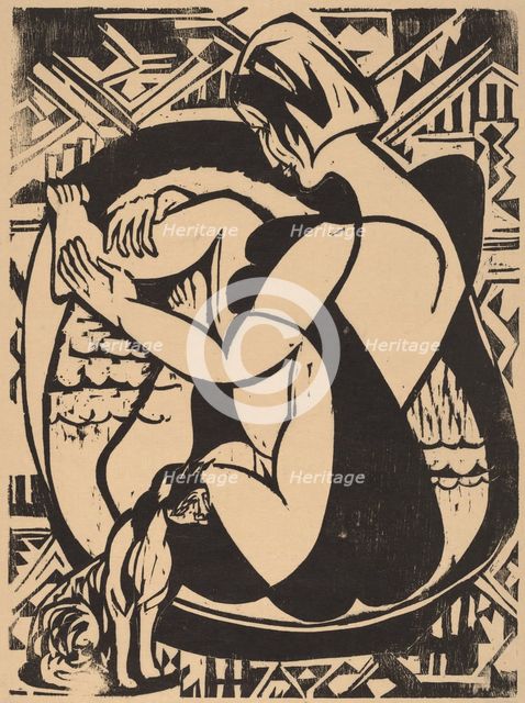 Woman in the Bathtub, 1936. Creator: Ernst Kirchner.