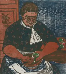 Woman in the Kitchen, ca.1935 - 1943. Creator: Bernard P Schardt