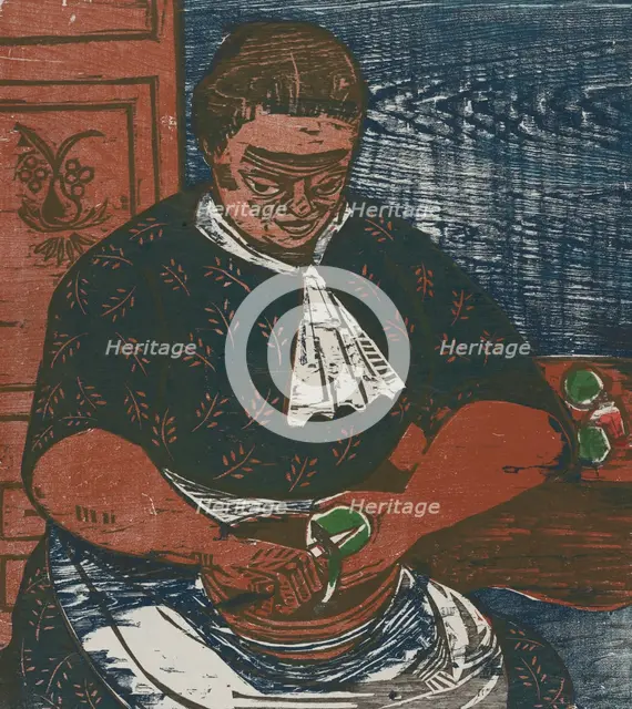 Woman in the Kitchen, ca.1935 - 1943. Creator: Bernard P Schardt.