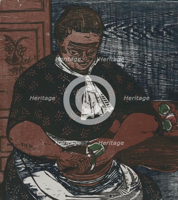 Woman in the Kitchen, ca.1935 - 1943. Creator: Bernard P Schardt.